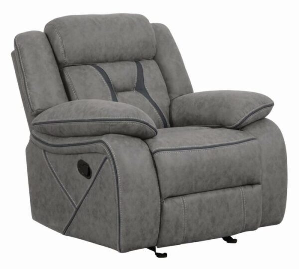 Higgins Overstuffed Upholstered Glider Recliner Grey 602263 by Coaster Furniture 11