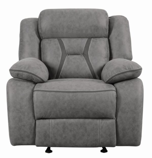 Higgins Overstuffed Upholstered Glider Recliner Grey 602263 by Coaster Furniture 12