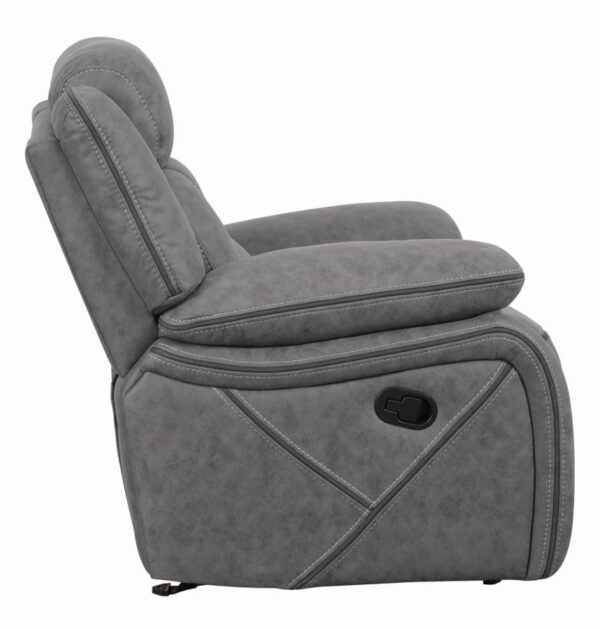 Higgins Overstuffed Upholstered Glider Recliner Grey 602263 by Coaster Furniture 14