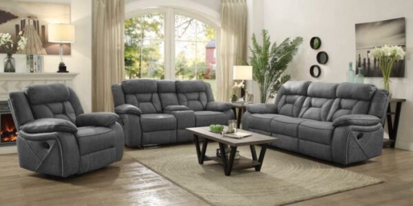 Higgins Overstuffed Upholstered Glider Recliner Grey 602263 by Coaster Furniture 18