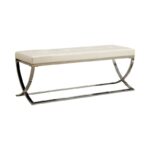Bench with Metal Base White and Chrome 501157 by Coaster Furniture 8