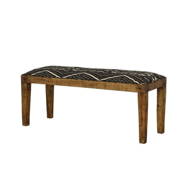 Serene Rectangular Upholstered Bench Natural and Navy 910177 by Coaster Furniture 10