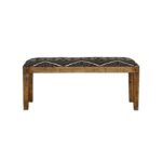 Serene Rectangular Upholstered Bench Natural and Navy 910177 by Coaster Furniture 16