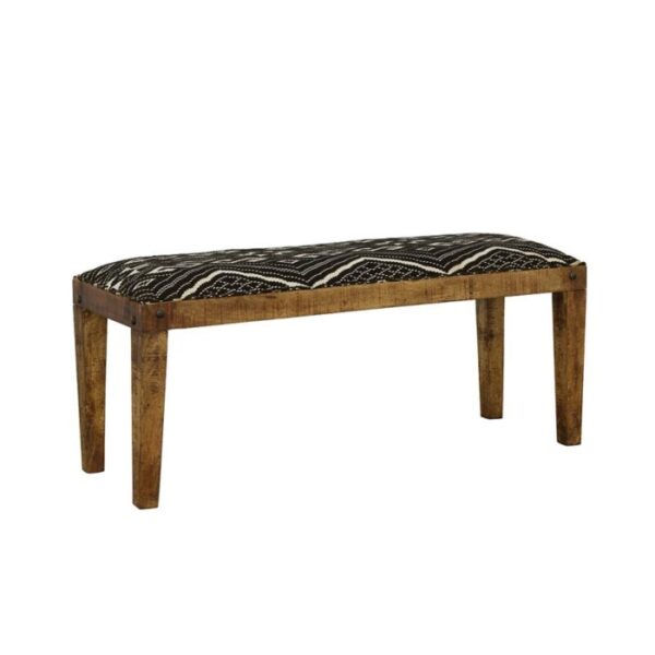 Serene Rectangular Upholstered Bench Natural and Navy 910177 by Coaster Furniture 12