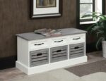 3-drawer Storage Bench White and Weathered Grey 501196 by Coaster Furniture 20