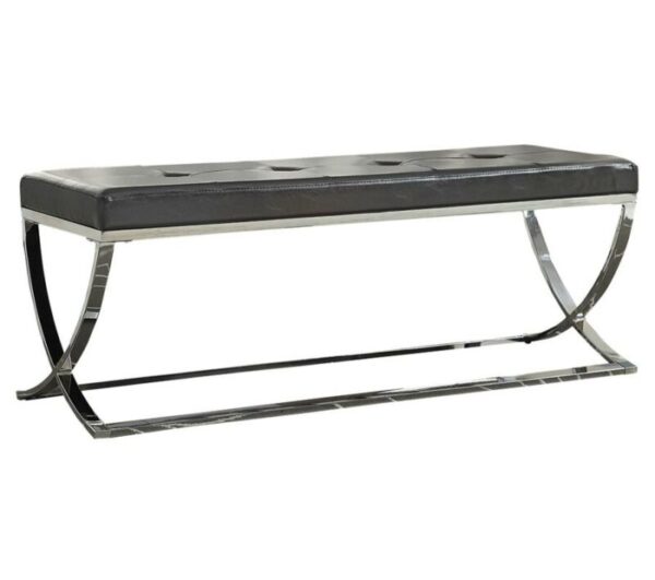 Rectangle Upholstered Tufted Bench Black 501156 by Coaster Furniture 7