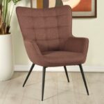 Upholstered Flared Arms Accent Chair with Grid Tufted 909468 by Coaster Furniture Accent Chairs Mobilia Cleopatra 23 Upholstered Flared Arms Accent Chair with Grid Tufted 909468 by Coaster Furniture 23
