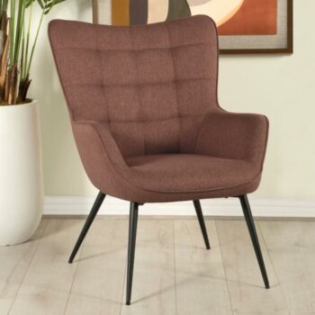 Upholstered Flared Arms Accent Chair with Grid Tufted 909468 by Coaster Furniture
