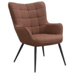 Upholstered Flared Arms Accent Chair with Grid Tufted 909468 by Coaster Furniture Accent Chairs Mobilia Cleopatra 24 Upholstered Flared Arms Accent Chair with Grid Tufted 909468 by Coaster Furniture 24