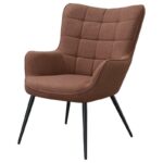 Upholstered Flared Arms Accent Chair with Grid Tufted 909468 by Coaster Furniture Accent Chairs Mobilia Cleopatra 26 Upholstered Flared Arms Accent Chair with Grid Tufted 909468 by Coaster Furniture 26