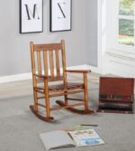 Slat Back Youth Rocking Chair Golden Brown 609452 by Coaster Furniture Accent Furniture Mobilia Cleopatra 7 Slat Back Youth Rocking Chair Golden Brown 609452 by Coaster Furniture 7