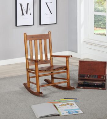 Slat Back Youth Rocking Chair Golden Brown 609452 by Coaster Furniture 5