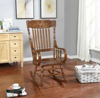 Windsor Back Rocking Chair Warm Brown 600175 by Coaster Furniture