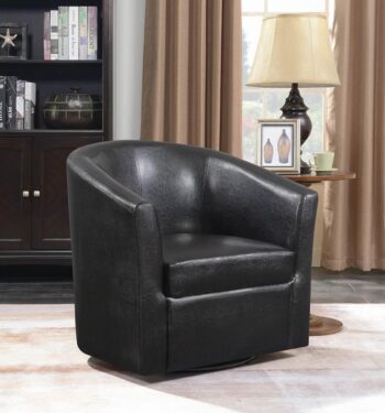 Upholstery Sloped Arm Accent Swivel Chair Dark Brown 902098 by Coaster Furniture