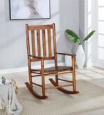 Slat Back Wooden Rocking Chair Golden Brown 609457 by Coaster Furniture 7