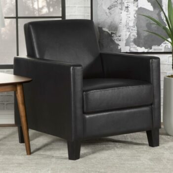 Julio Upholstered Accent Chair with Track Arms Black 909478 by Coaster Furniture