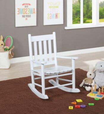 Slat Back Youth Rocking Chair White 609450 by Coaster Furniture