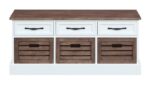 3-drawer Storage Bench Weathered Brown and White 911196 by Coaster Furniture 24