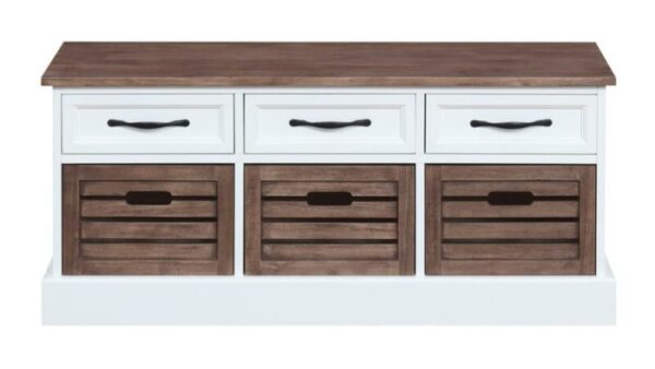 3-drawer Storage Bench Weathered Brown and White 911196 by Coaster Furniture 16