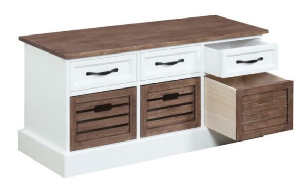 3-drawer Storage Bench Weathered Brown and White 911196 by Coaster Furniture 17