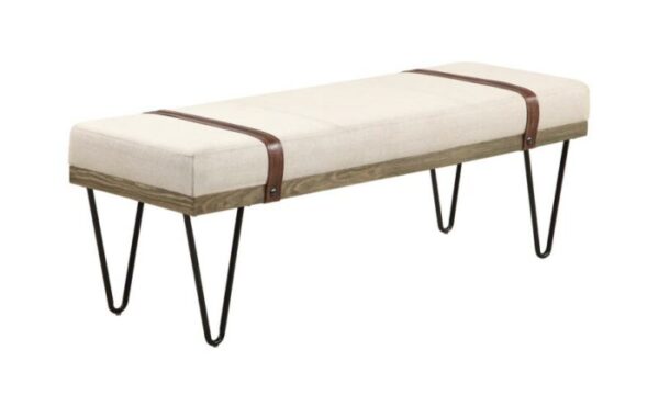 Upholstered Bench Beige And Black 910258 By Coaster Furniture | Mobilia Cleopatra Upholstered Bench Beige and Black 910258 by Coaster Furniture