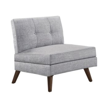 Churchill Button Tufted Armless Chair Gray 551302 by Coaster Furniture