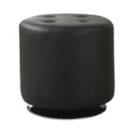 Round upholstered ottoman black 500556 by coaster furniture 12