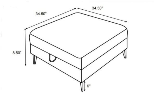 Clint upholstered ottoman with tapered legs multi-color 509807 by coaster furniture 13