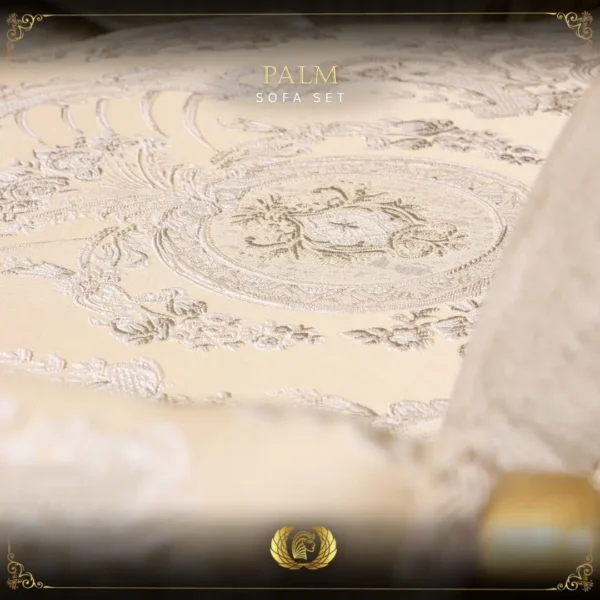 Handmade 6Pcs Palm Gold Sofa Set - Image 4