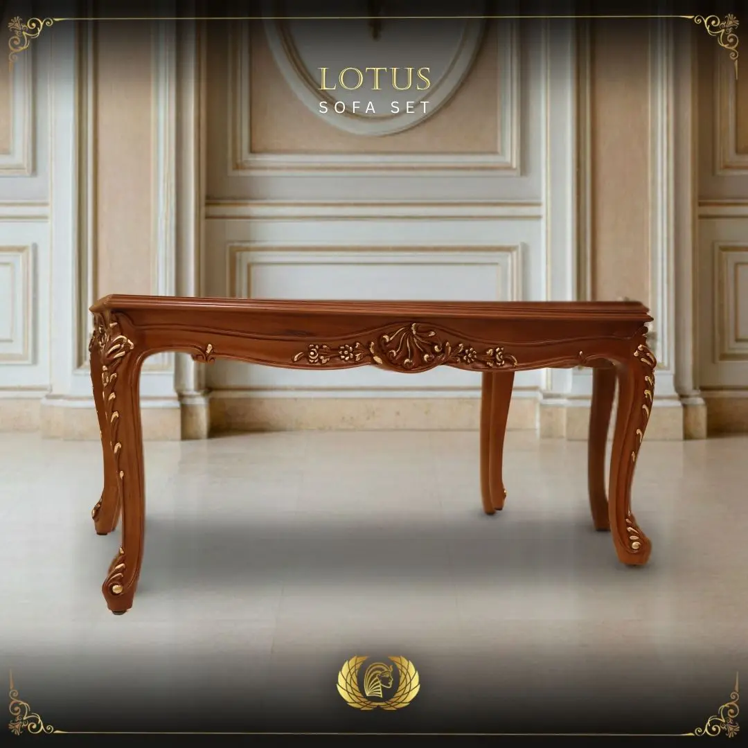 Handmade Lotus Brown Coffee Table | Mobilia Cleopatra 3 LOTUS SOFA SET (5)