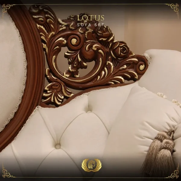 Handmade Lotus Brown Beige Loveseat - Image 3