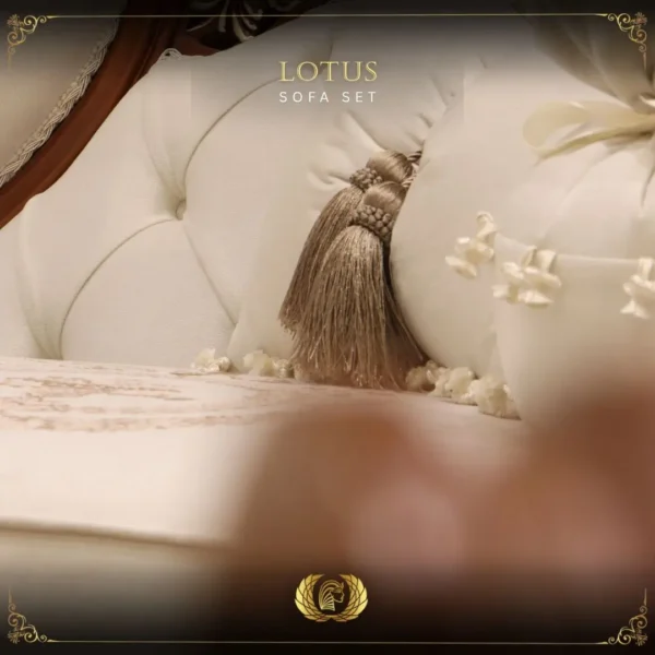 Handmade Lotus Brown Beige Sofa - Image 4