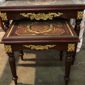 Handmade Side Tables Set Of 3 Brown