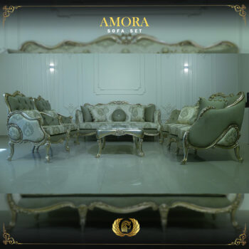 4PCS Handmade Champagne Amora Green Olive Sofa Set