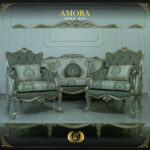 4PCS Handmade Champagne Amora Green Olive Sofa Set 12