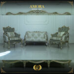 4PCS Handmade Champagne Amora Green Olive Sofa Set 13