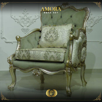 Handmade Champagne Amora Green Olive Chair