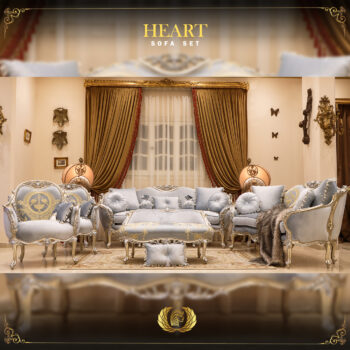 5PCS Handmade Heart Sky Blue Sofa Set
