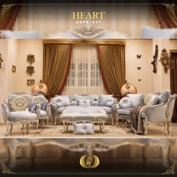 5PCS Handmade Heart Sky Blue Sofa Set 7