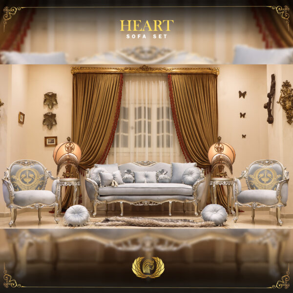 5PCS Handmade Heart Sky Blue Sofa Set 8