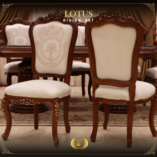 9PCS Handmade Lotus Brown Dining set 11