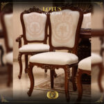9PCS Handmade Lotus Brown Dining set 15