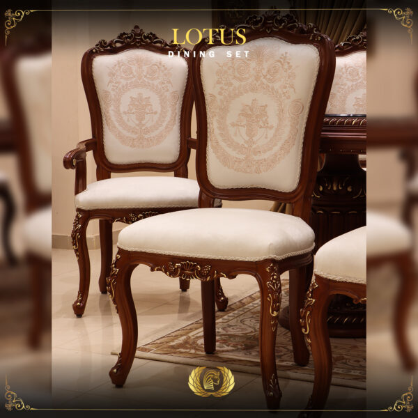 9PCS Handmade Lotus Brown Dining set 10