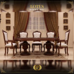 9PCS Handmade Lotus Brown Dining set 13