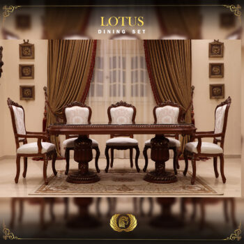 9PCS Handmade Lotus Brown Dining set