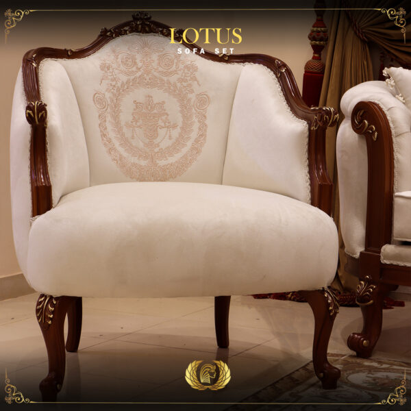Handmade Lotus Brown Beige Chair 9