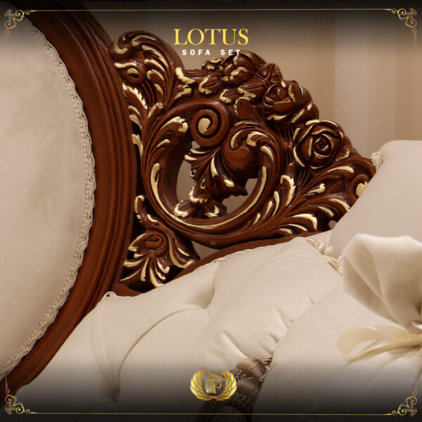 Handmade Lotus Brown Beige Sofa set 8