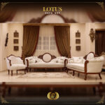 Handmade Lotus Brown Beige Sofa set 11