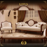 Handmade Lotus Brown Beige Sofa set 14