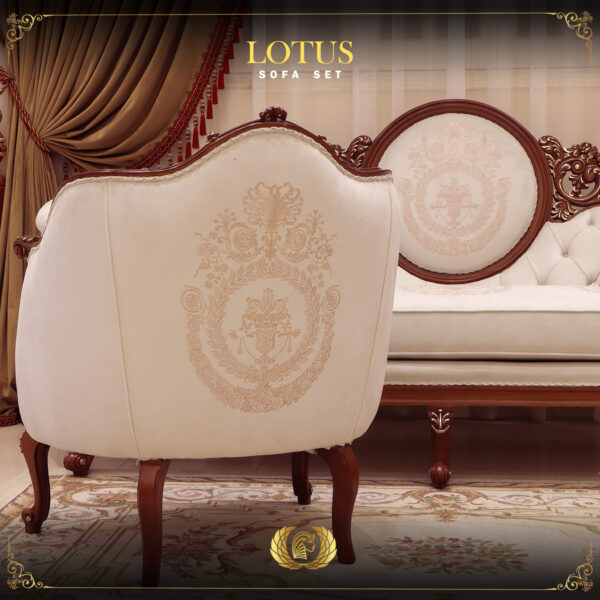 Handmade Lotus Brown Beige Chair 11